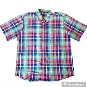 Alan Flusser Multicolor Plaid Casual Button Down Shirt